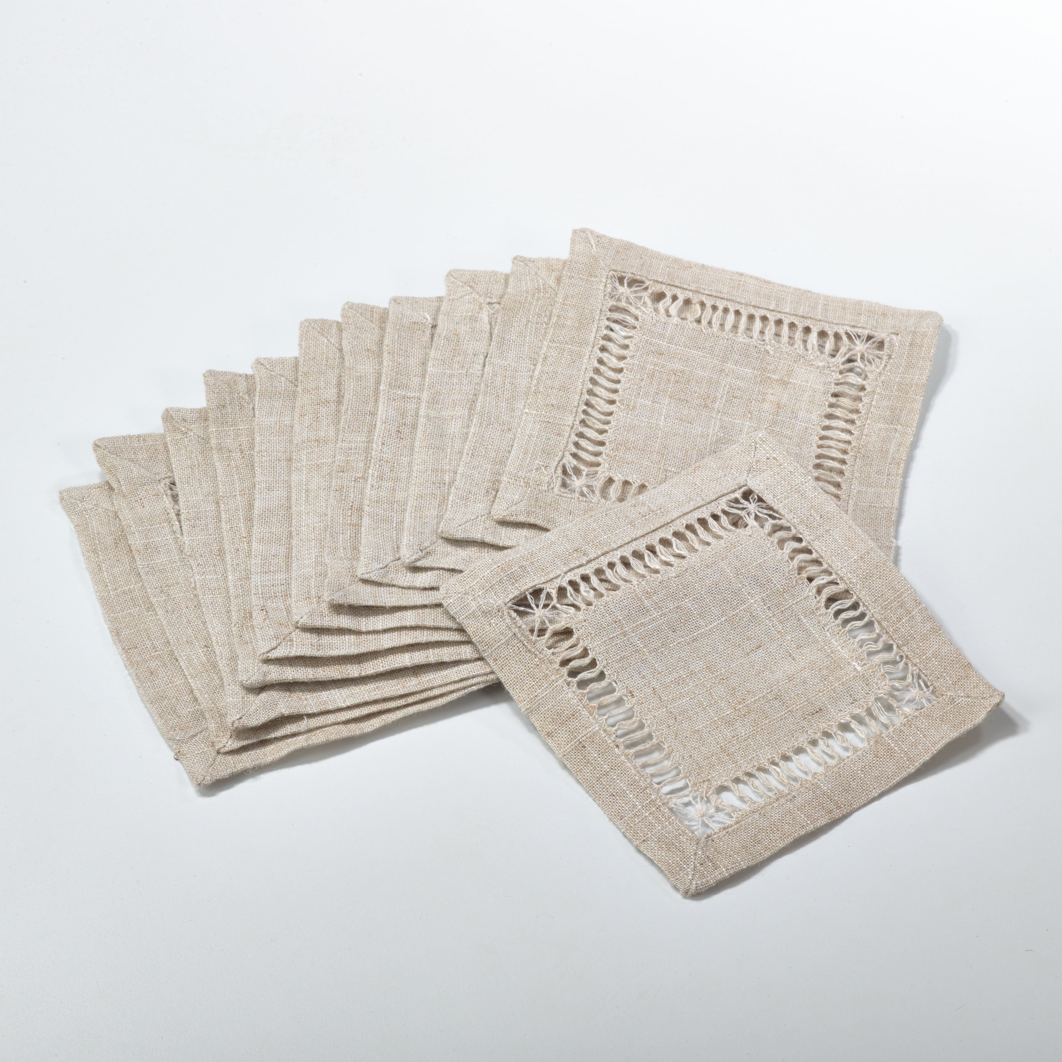Hemstitched Coaster Napkin Set Of 12