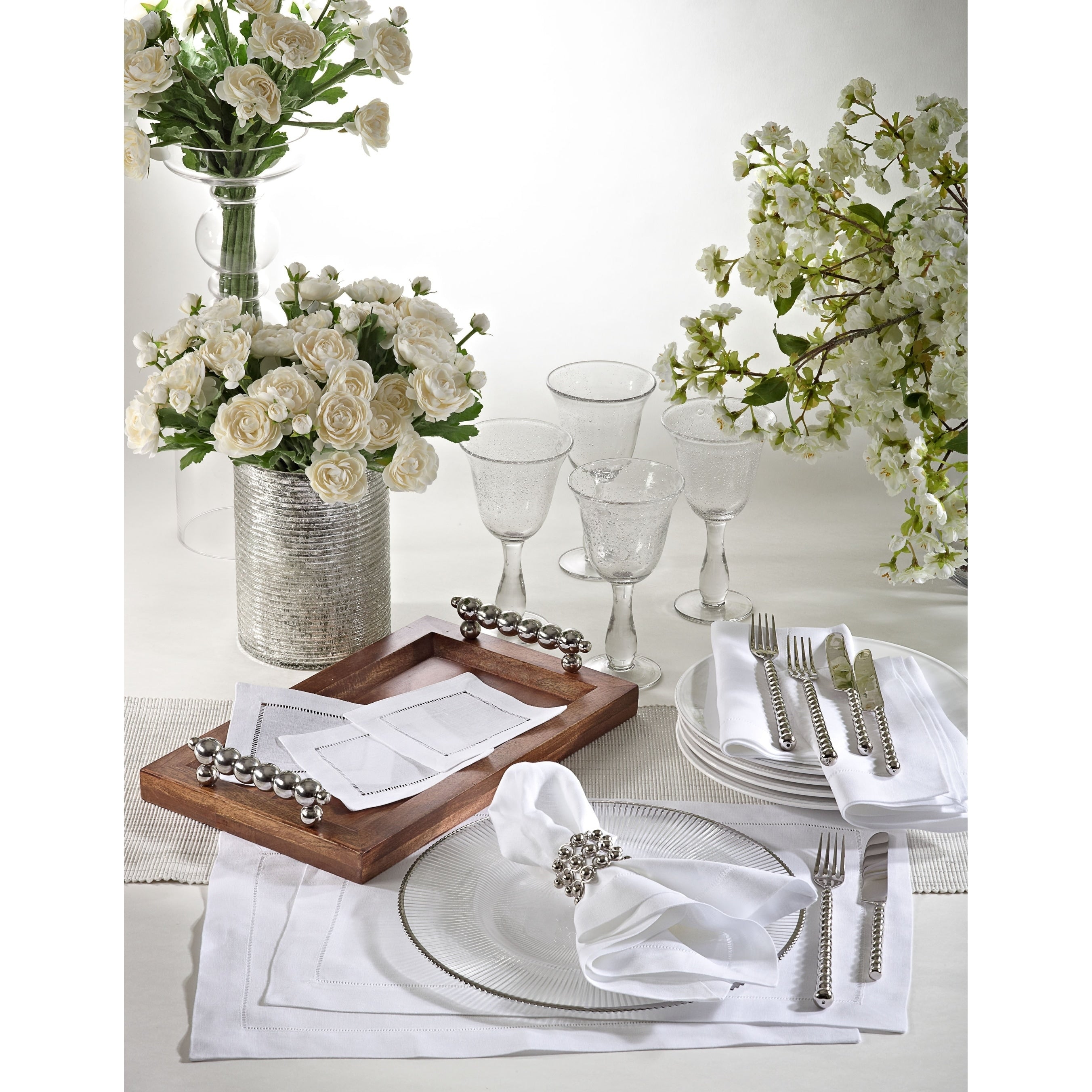 Hemstitched Linen Cocktail Napkin Set Of 4