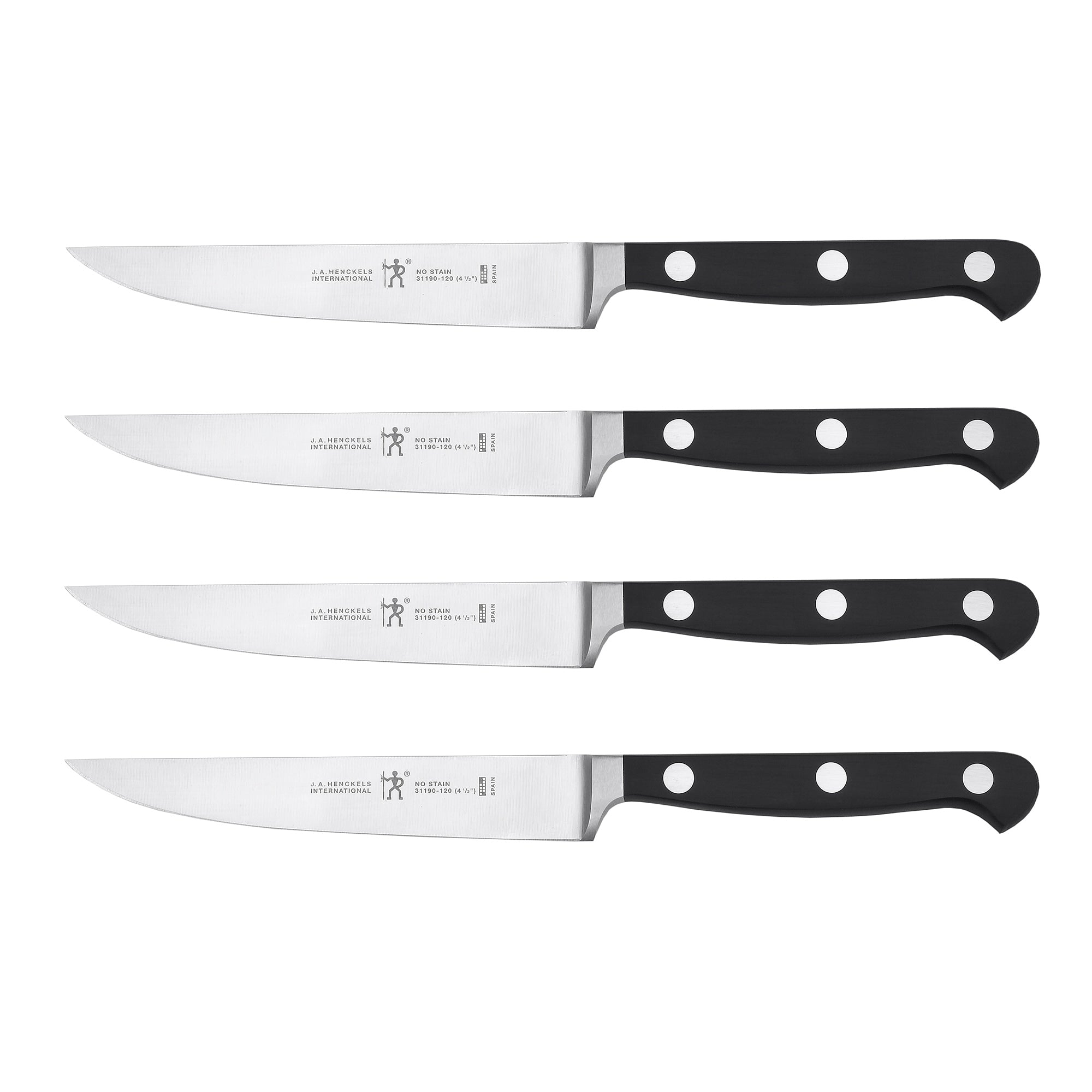 J.A. Henckels International Classic 4 Pc Steak Knife Set Black Stainless Steel