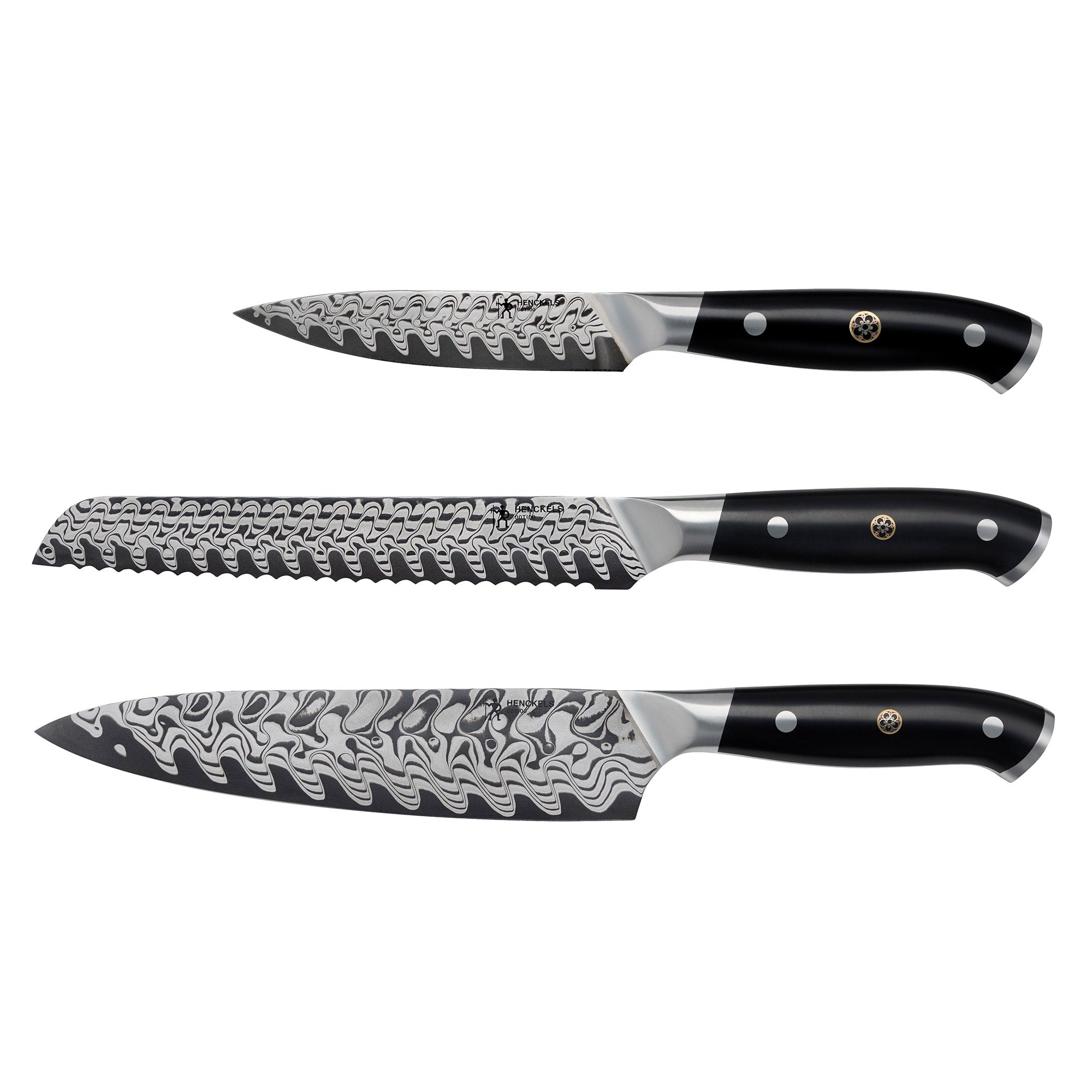 Henckels Compass Damascus 3 Pc Starter Knife Set