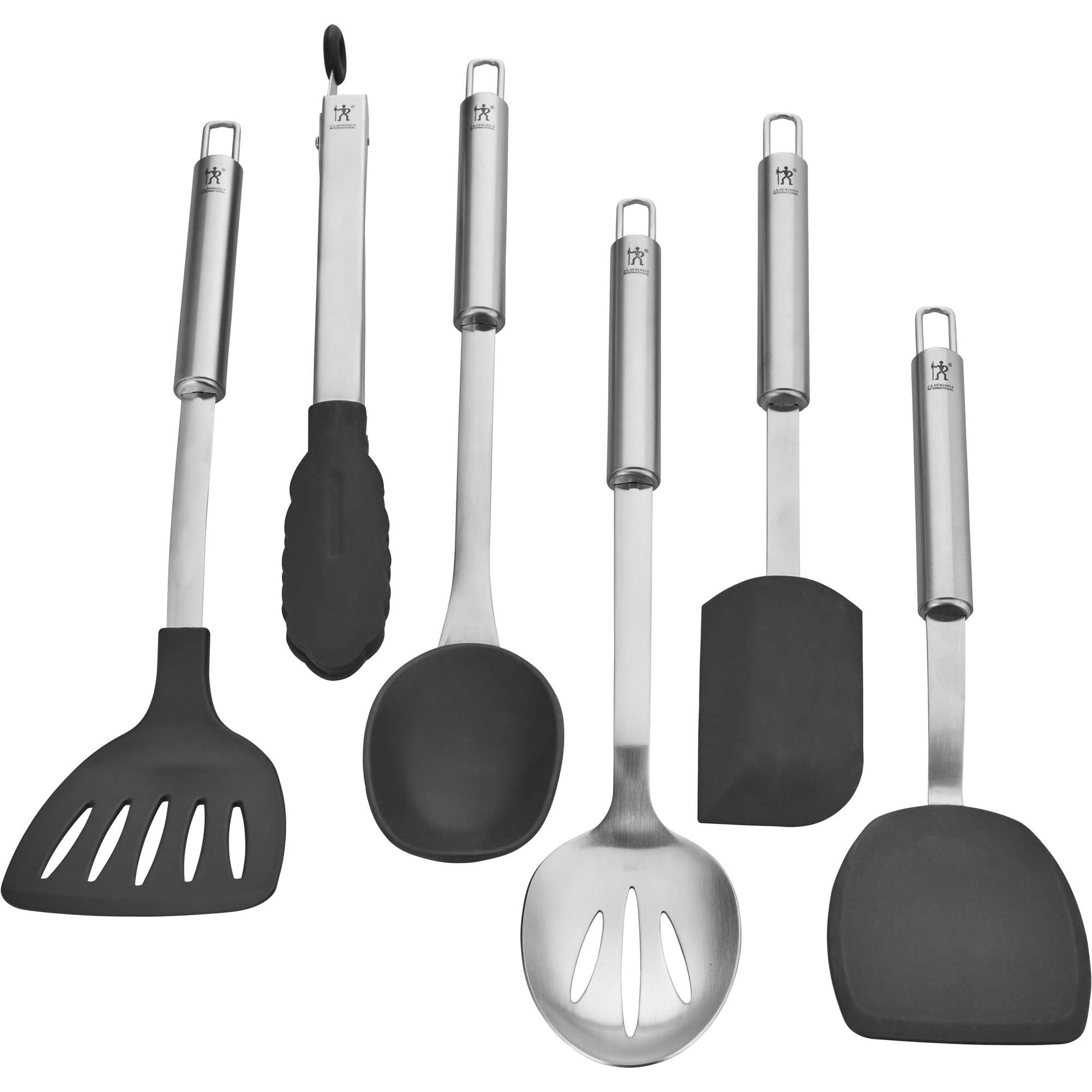 J.A. Henckels International 6 Pc Kitchen Tool Set Black Stainless Steel