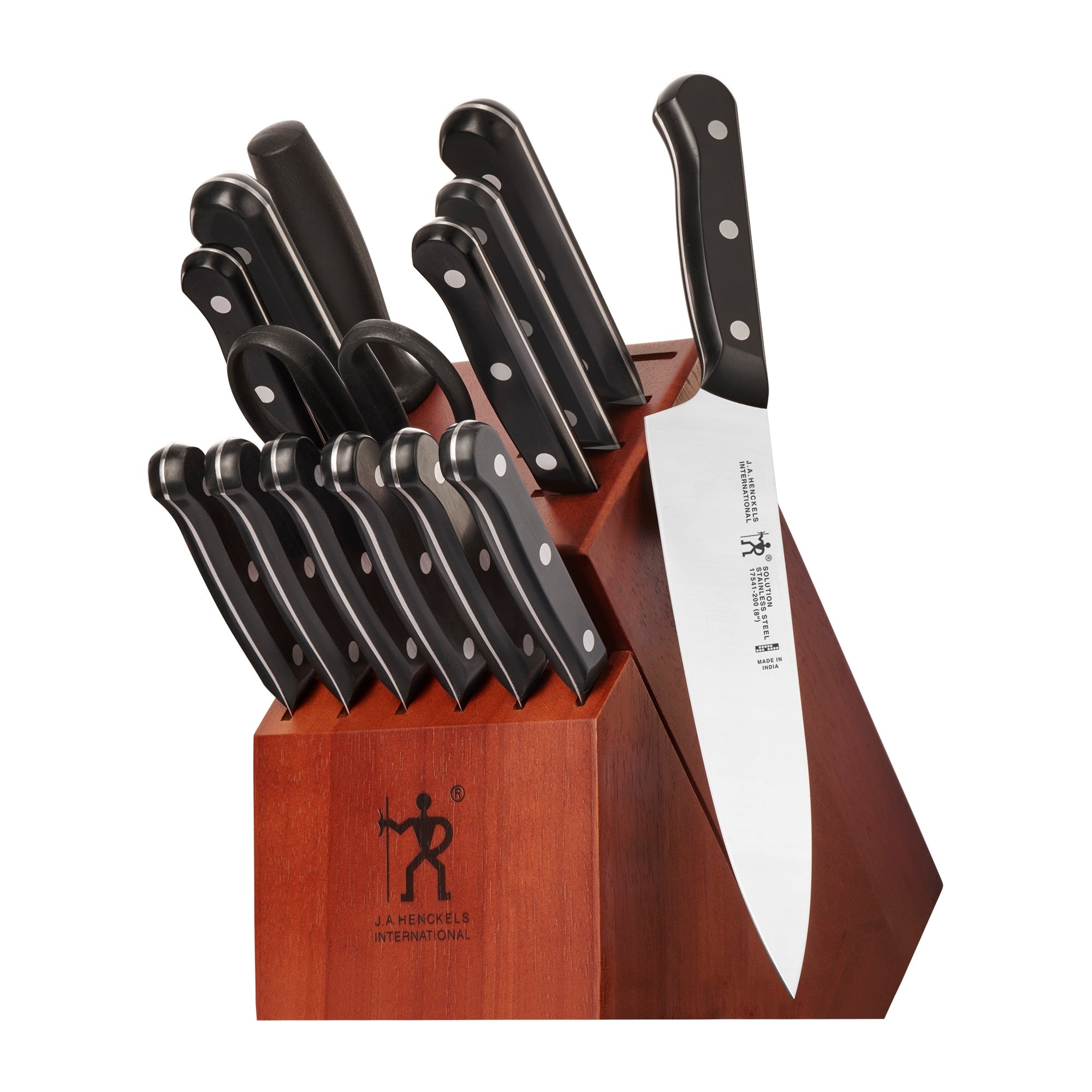 Henckels Solution 15 Pc Knife Block Set Black Stainless Steel
