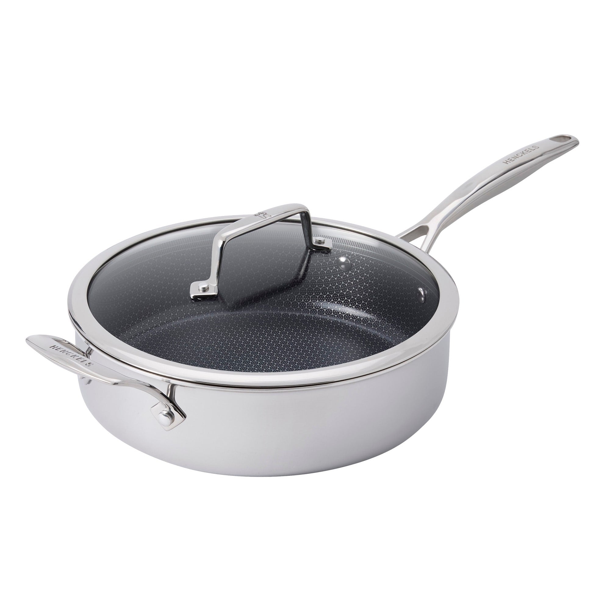 Henckels Paradigm Ceramic 4 Qt Stainless Steel Saute Pan With Lid And Handle Helper