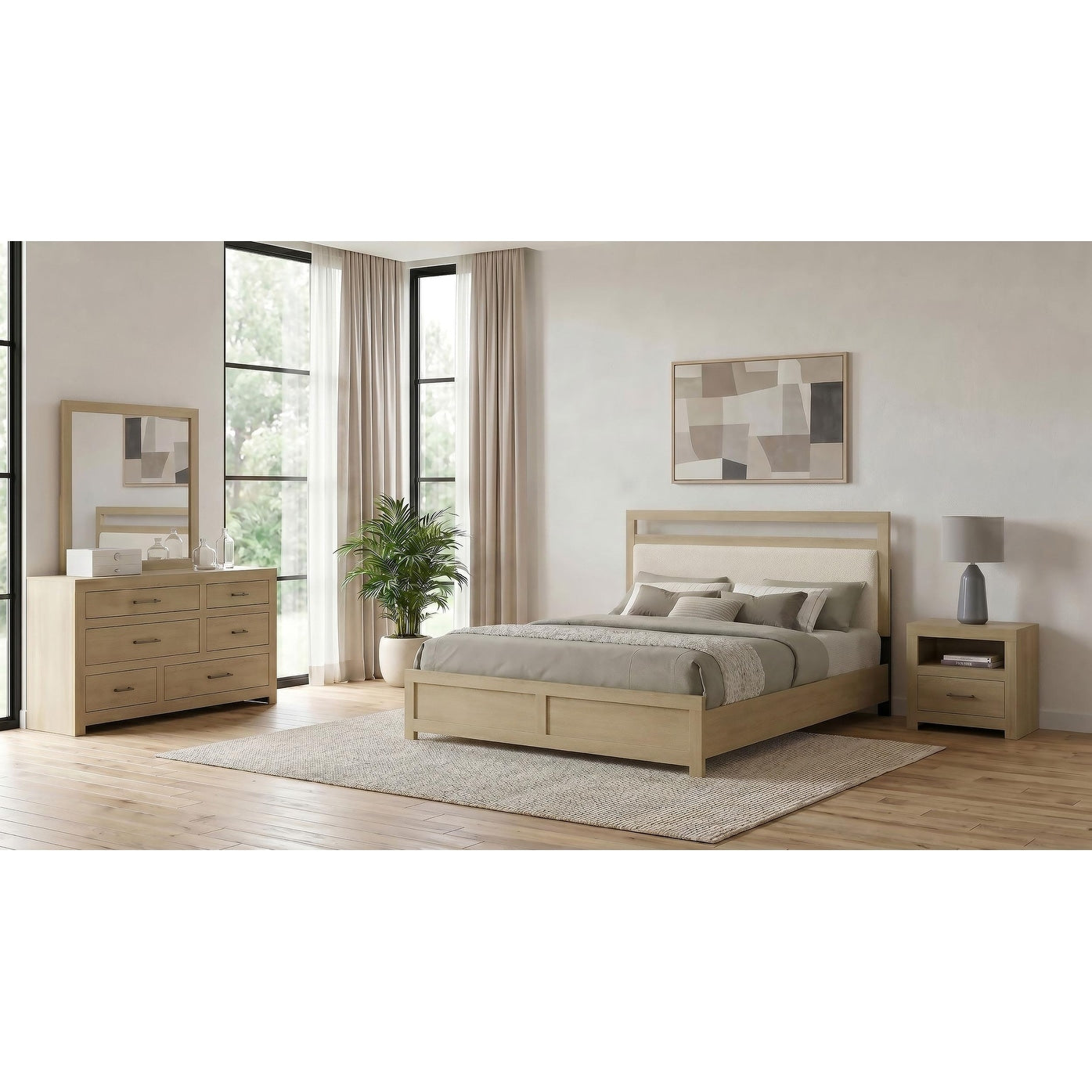 Hendricks Bedroom Set Light Oak And Cream