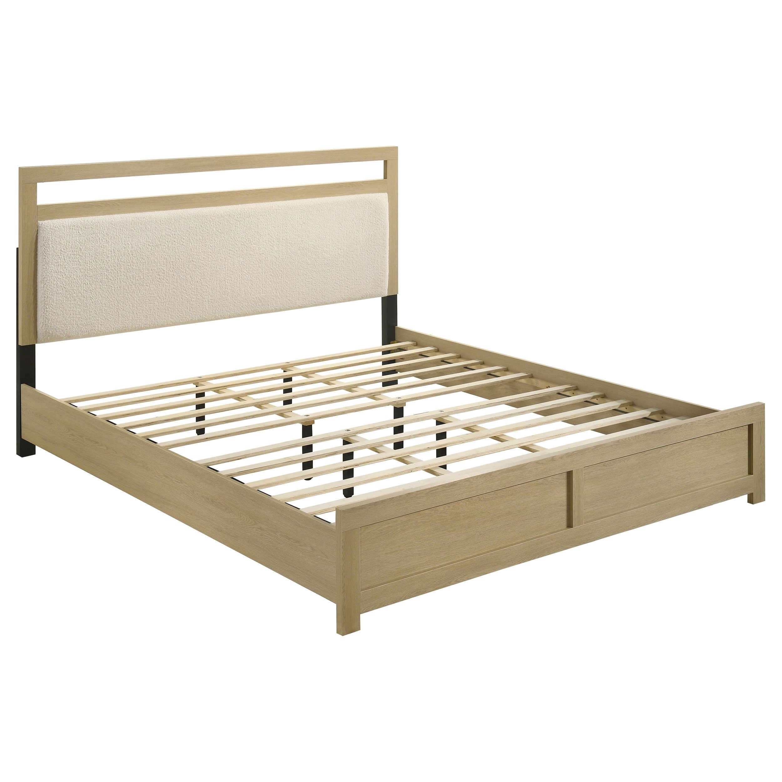 Hendricks Panel Headboard Platform Bed Light Oak