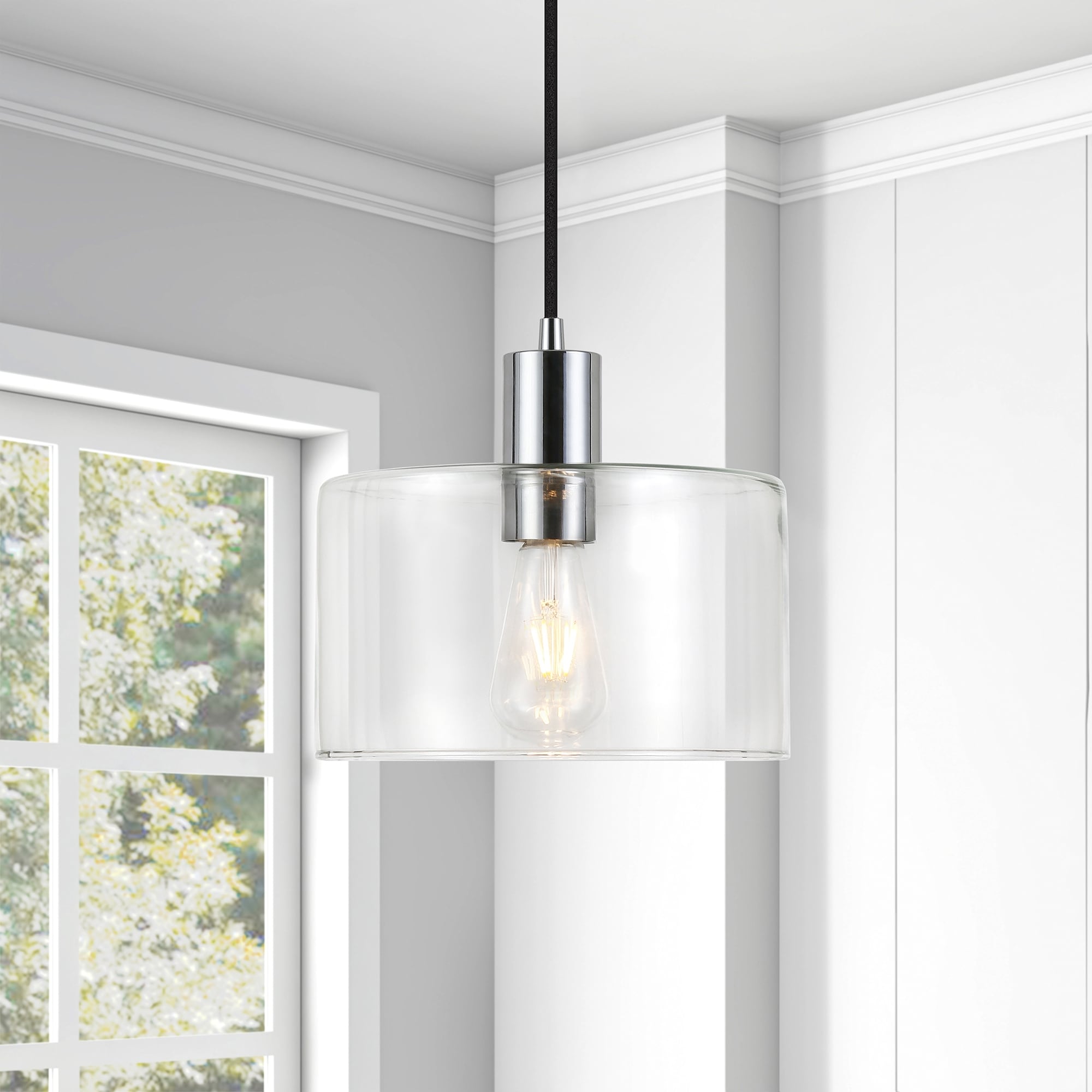Henri Hand Blown Metal Glass Pendant Optional Finishes
