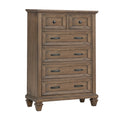 Henry Tall Dresser Chest Mocha Brown Acacia Wood 6 Drawers