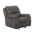 Heny Manual Glider Recliner Chair Plush Dark Gray Pillow Top Arms