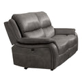 Heny Manual Reclining Loveseat Pillow Tufted Back Dark Gray 68 Inch