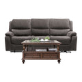 Heny Manual Reclining Sofa Pillow Tufted Back Dark Gray 88 Inch