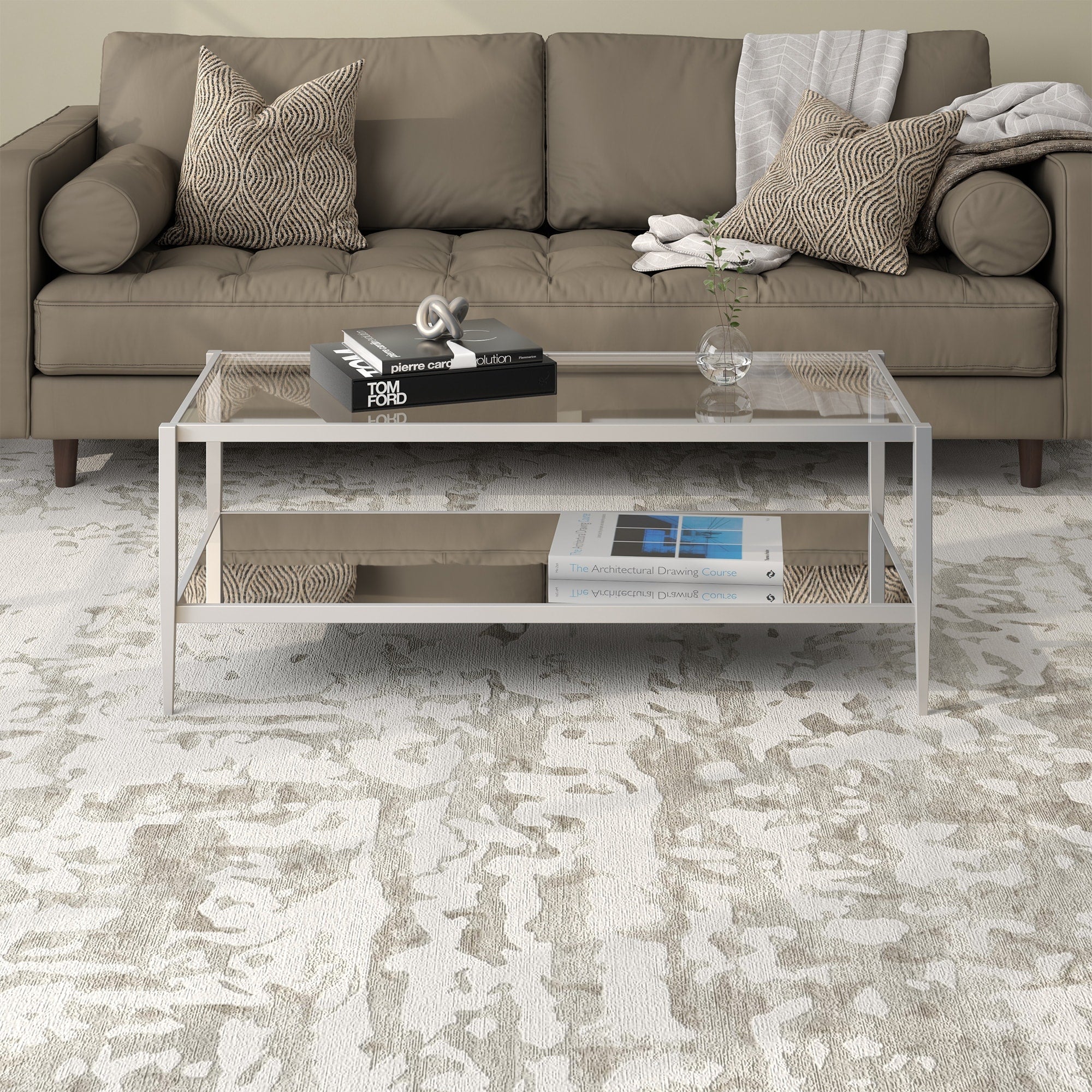 Wilda Coffee Table With Mirrored Shelf Optional Finishes