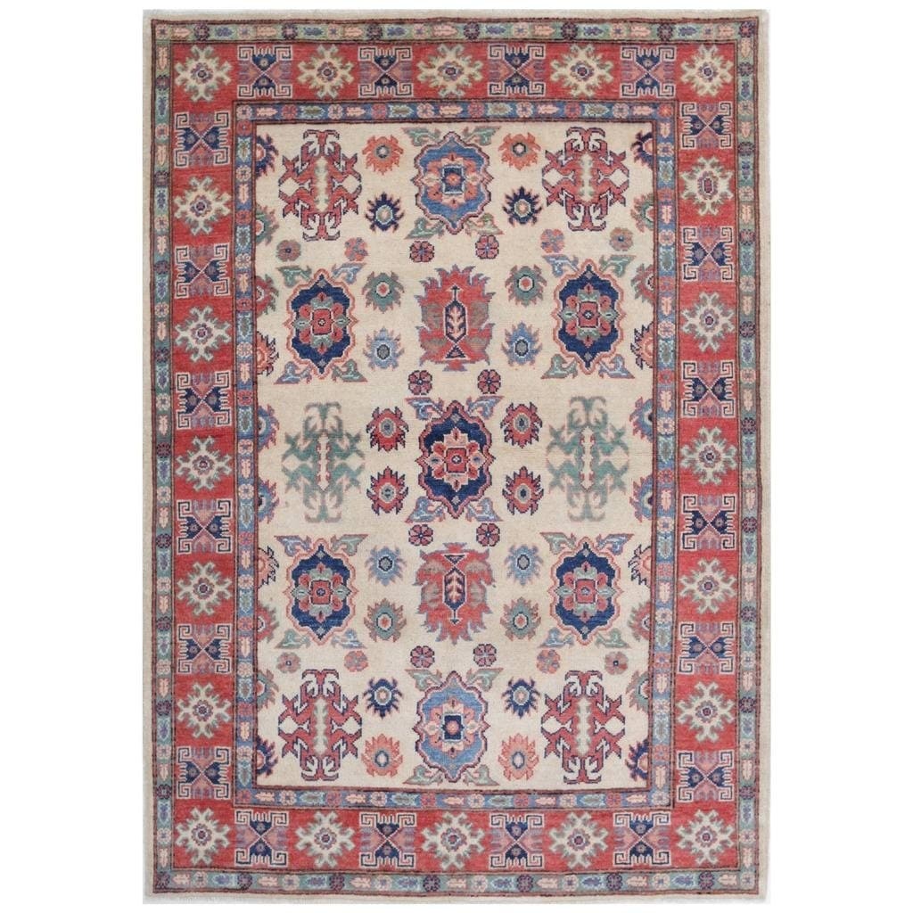 Herat Oriental Afghan Hand Knotted Kazak Vegetable Dye Wool Rug 4 X 59
