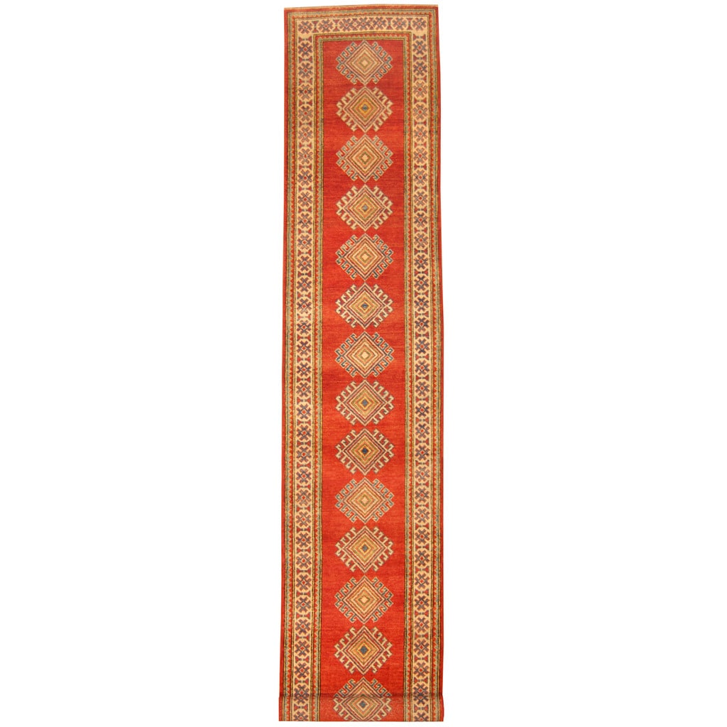 Handmade Herat Oriental Afghan Tribal Kazak Wool Runner Afghanistan 24 X 129