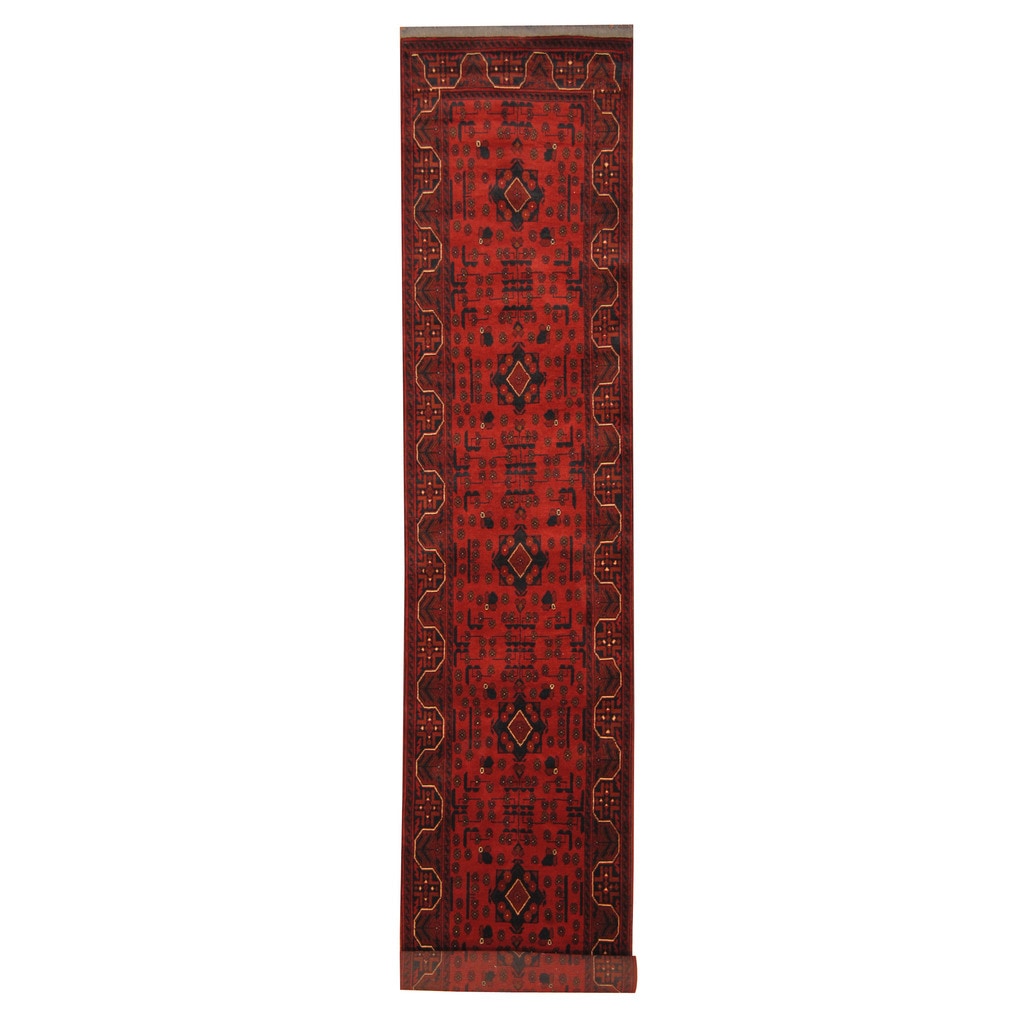 Handmade Herat Oriental Afghan Tribal Khal Mohammadi Wool Runner Afghanistan 28 X 1510