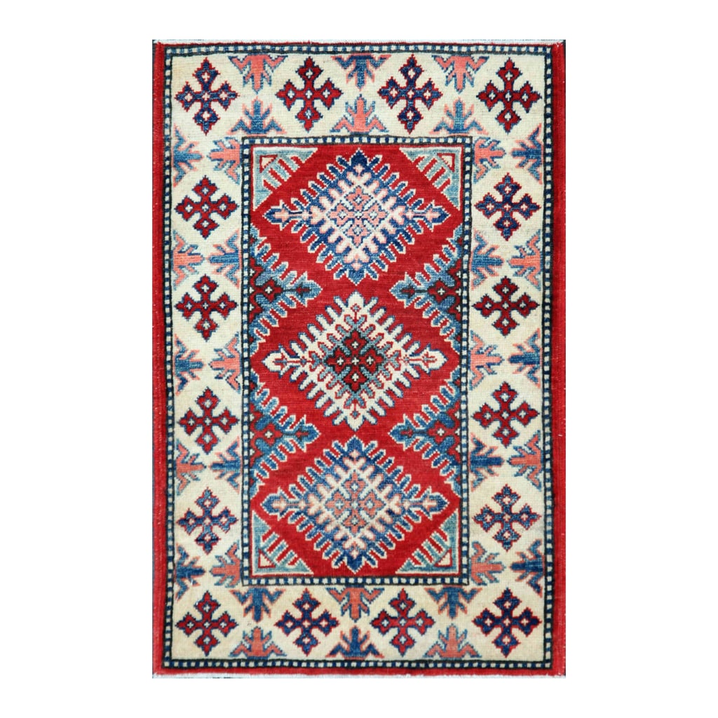 Handmade Herat Oriental Afghan Tribal Vegetable Dye Kazak Wool Rug Afghanistan 21 X 34