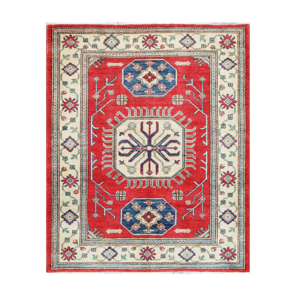 Handmade Herat Oriental Afghan Tribal Vegetable Dye Kazak Wool Rug Afghanistan 51 X 62