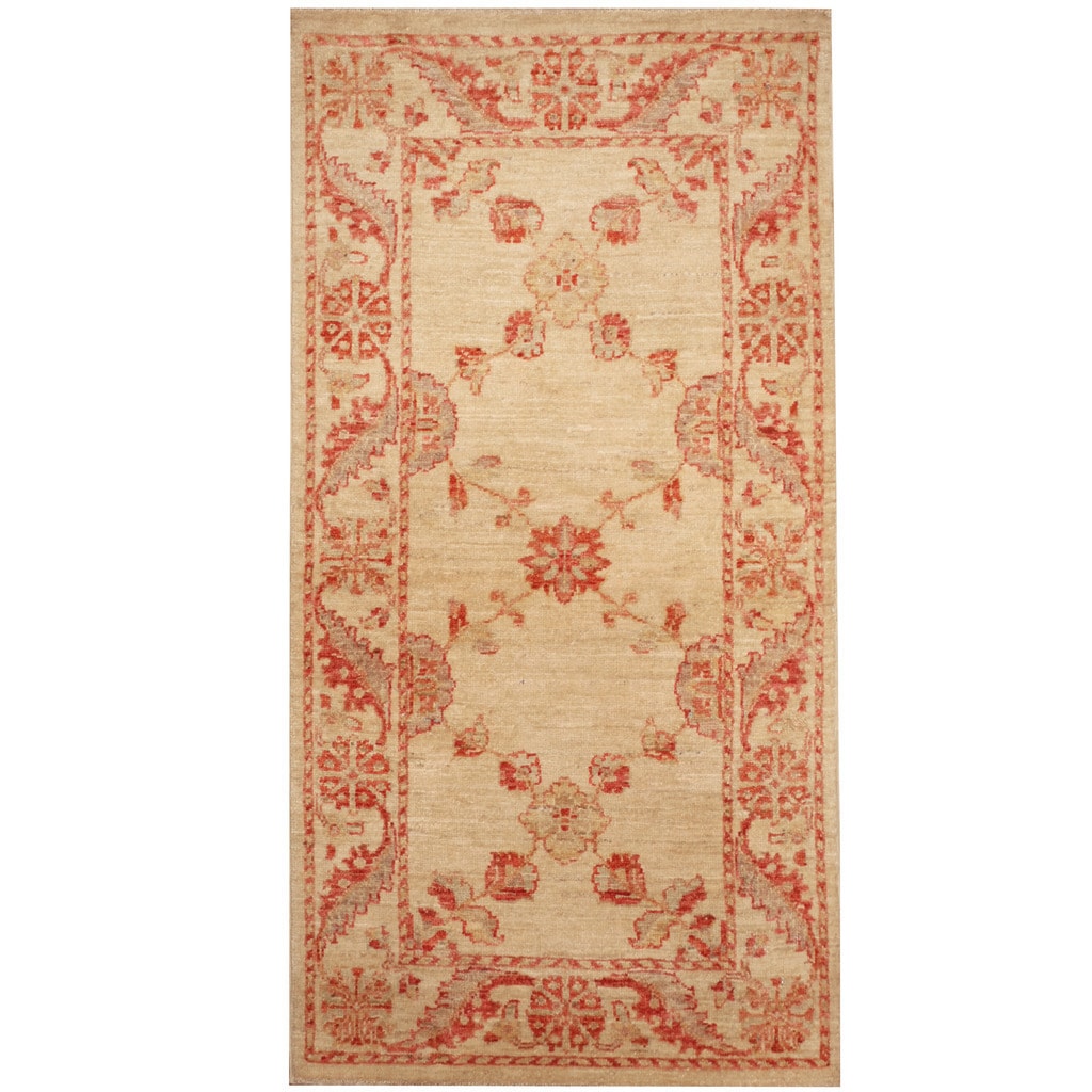 Handmade Herat Oriental Afghan Tribal Vegetable Dye Oushak Wool Rug Afghanistan 22 X 42