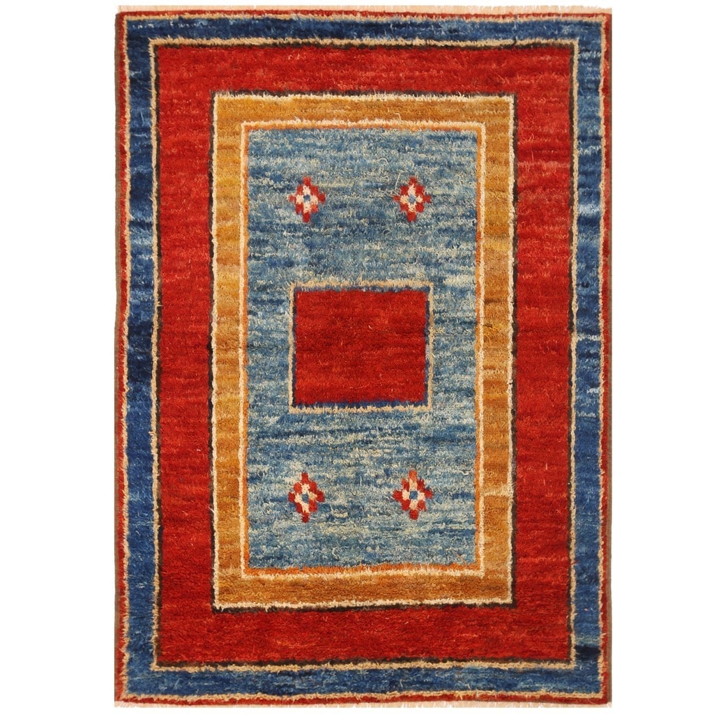 Handmade Herat Oriental Afghan Vegetable Dye Shag Gabbeh Wool Rug Afghanistan 411 X 611