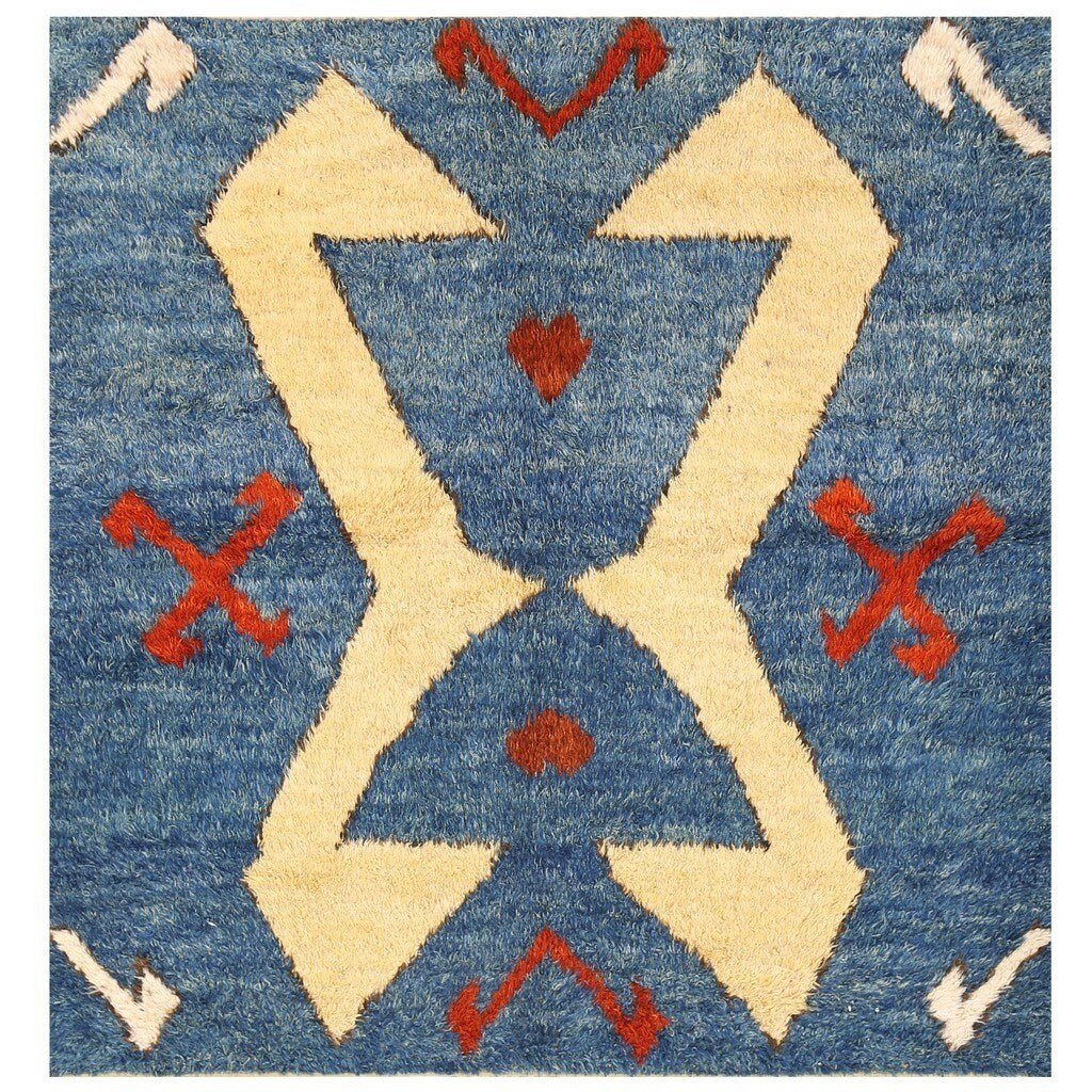 Herat Oriental Afghan Hand Knotted Vegetable Dye Shag Gabbeh Wool Rug 64 X 68 64 X 68