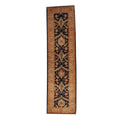 Handmade Herat Oriental Afghan Vegetable Dye Oushak Navy Gold Wool Rug Afghanistan 29 X 102