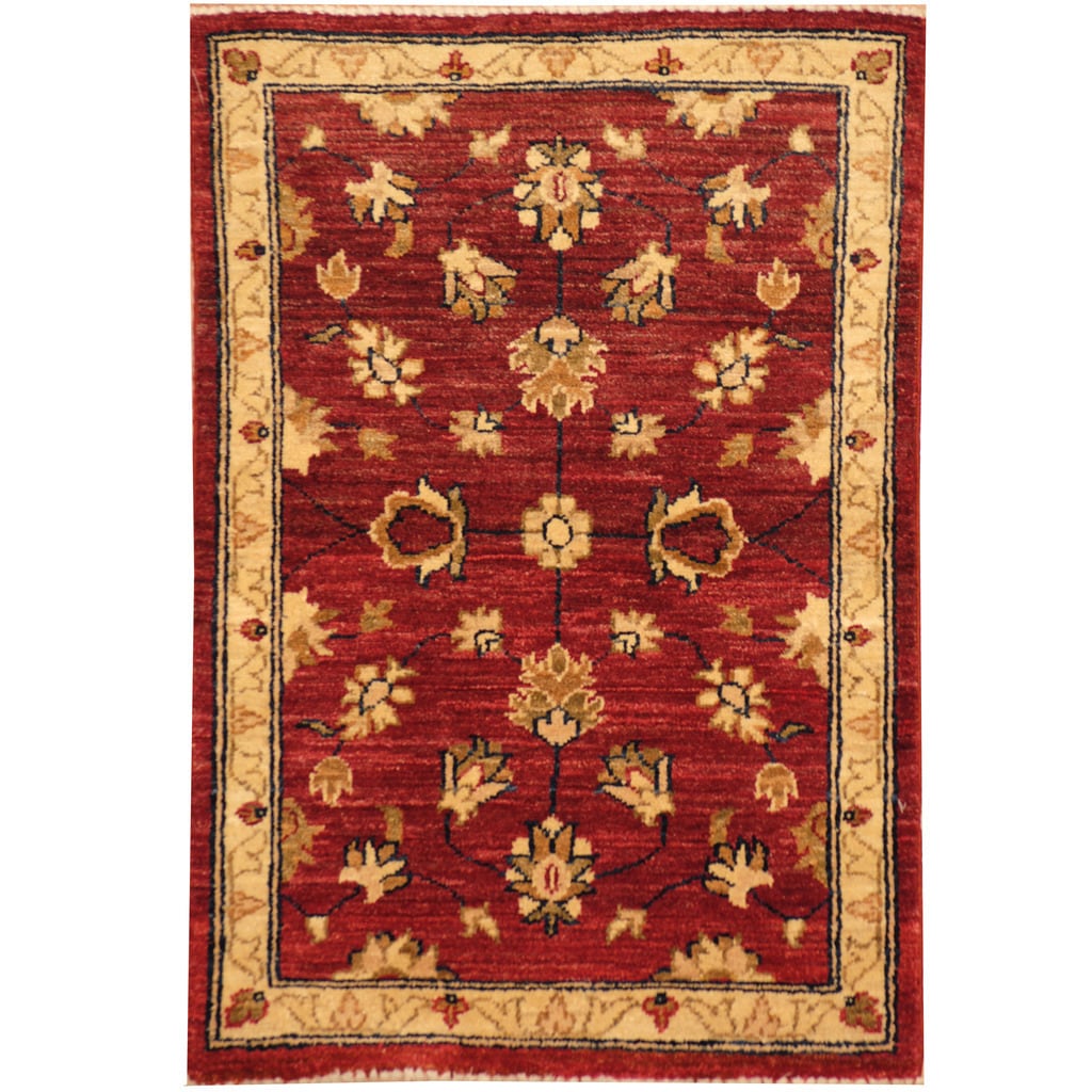 Handmade Herat Oriental Afghan Vegetable Dye Oushak Wool Rug Afghanistan 2 X 210