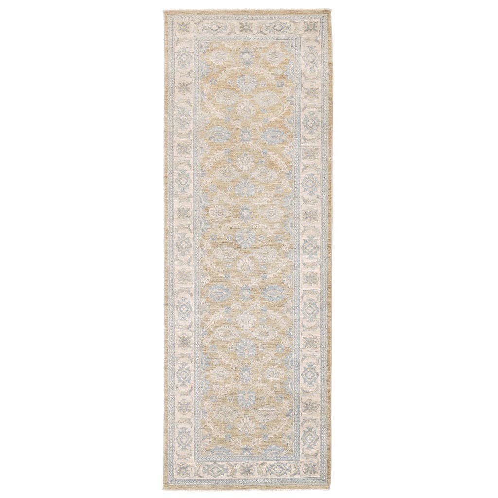 Handmade Herat Oriental Afghan Vegetable Dye Oushak Wool Runner Afghanistan 28 X 78