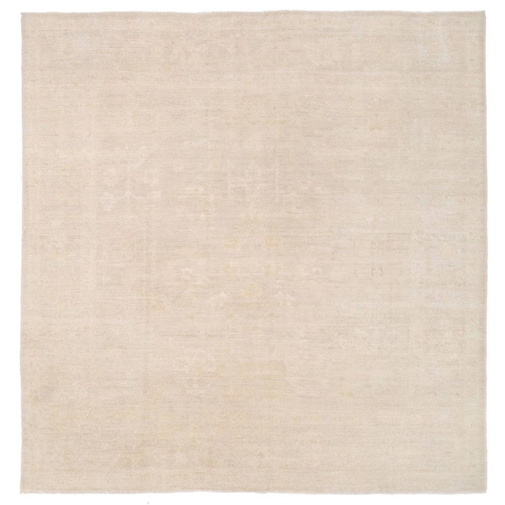 Herat Oriental Afghan Hand Knotted Whitewashed Vegetable Dye Oushak Wool Rug 8 X 8 8 X 8