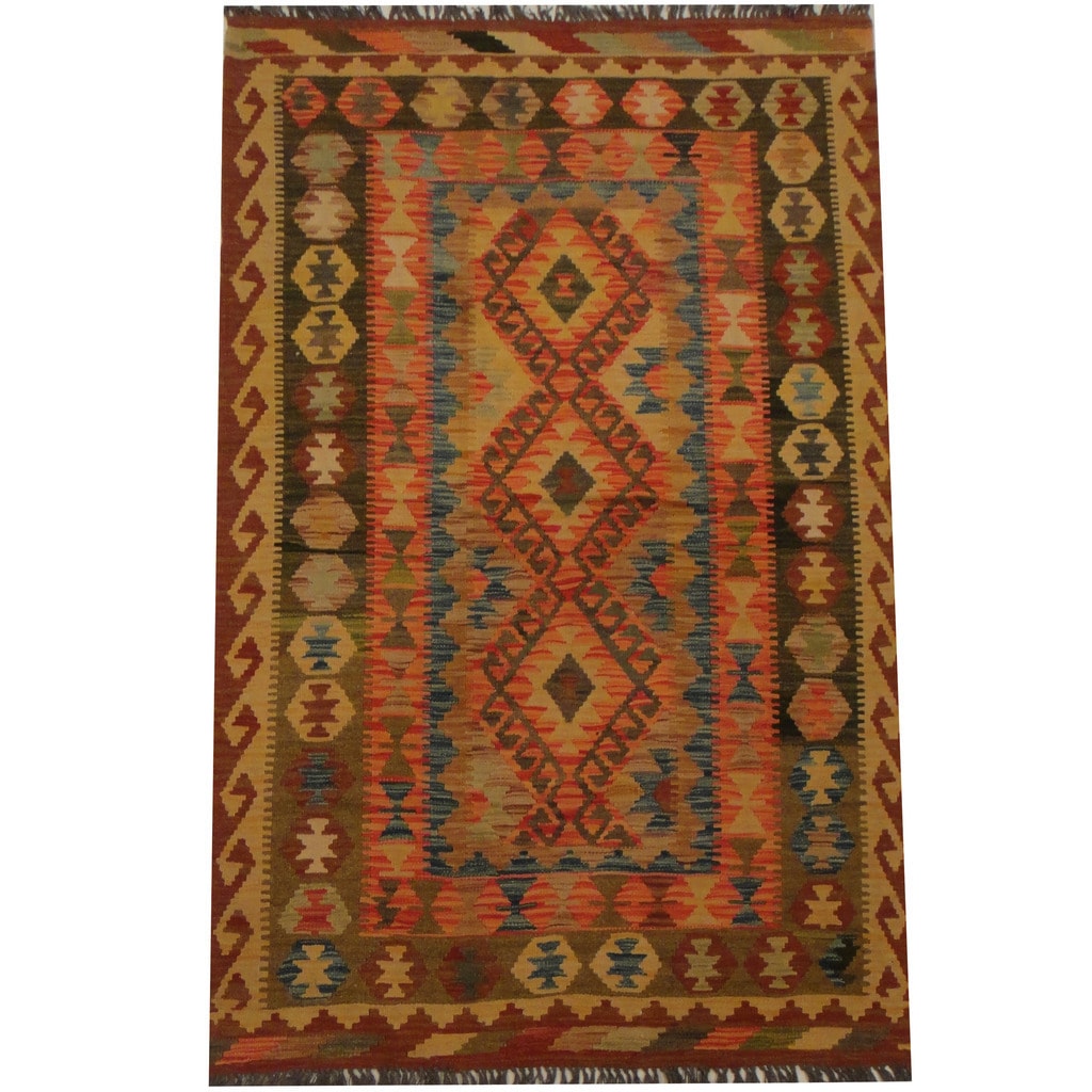 Handmade Herat Oriental Afghan Tribal Wool Kilim Afghanistan 34 X 511