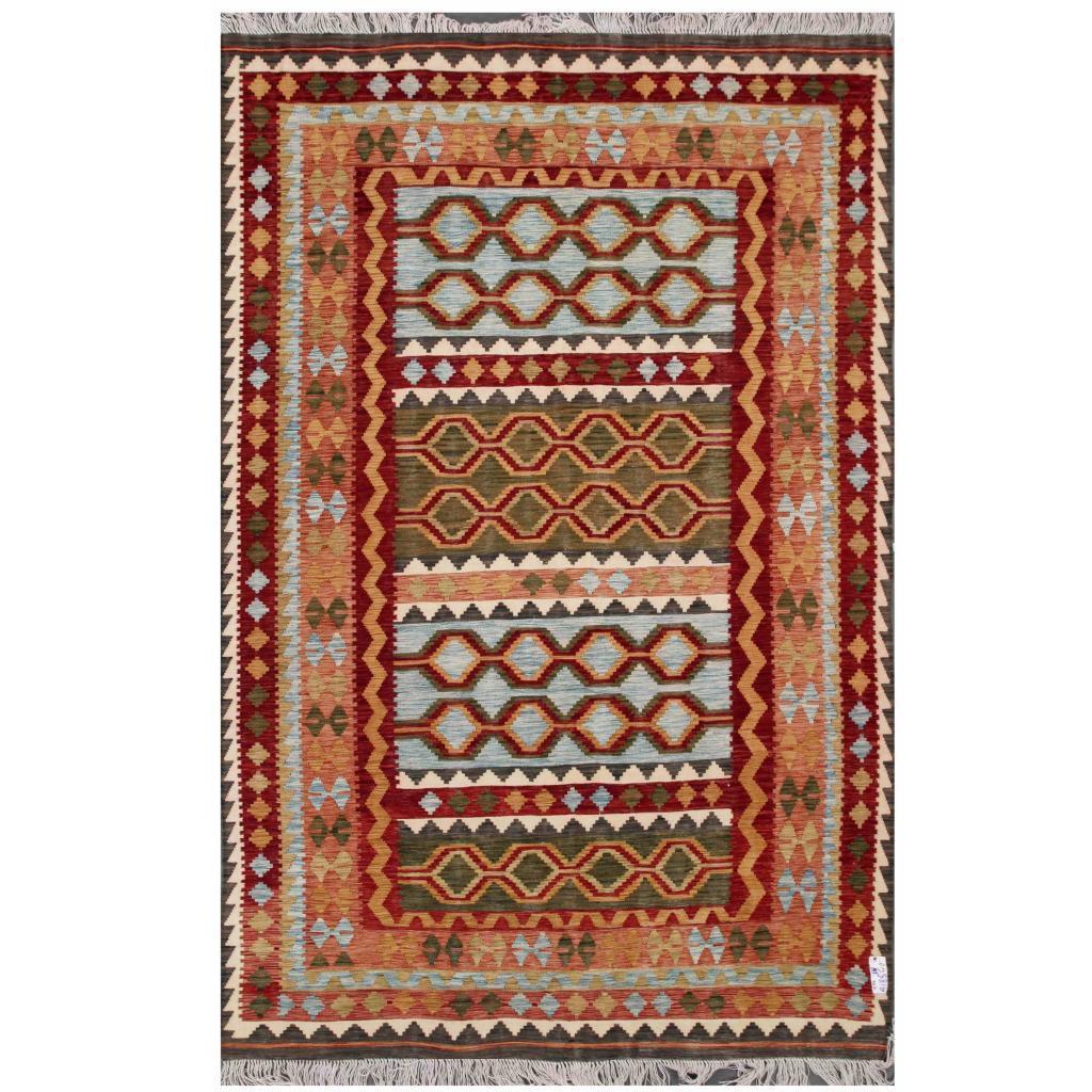 Handmade Herat Oriental Afghan Tribal Wool Kilim Afghanistan 66 X 99