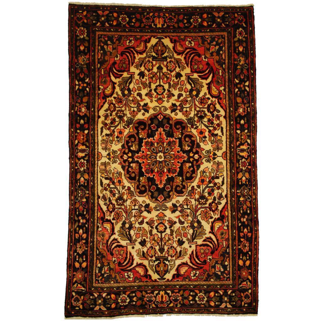 Handmade Herat Oriental Persian 1940S Semi Antique Tribal Sarouk Wool Rug Iran 54 X 88