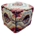 Herat Oriental Handmade Indo Kilim Upholstered Pouf Ottoman