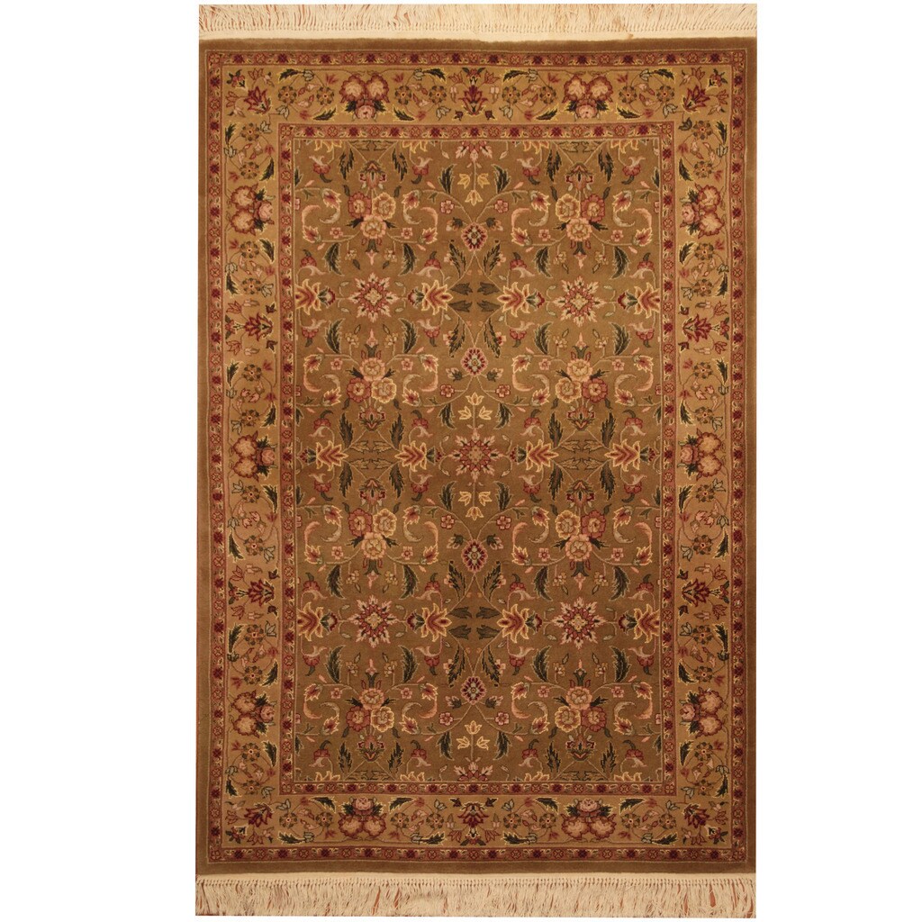 Handmade Herat Oriental Indo Kashan Wool Rug India 4 X 6