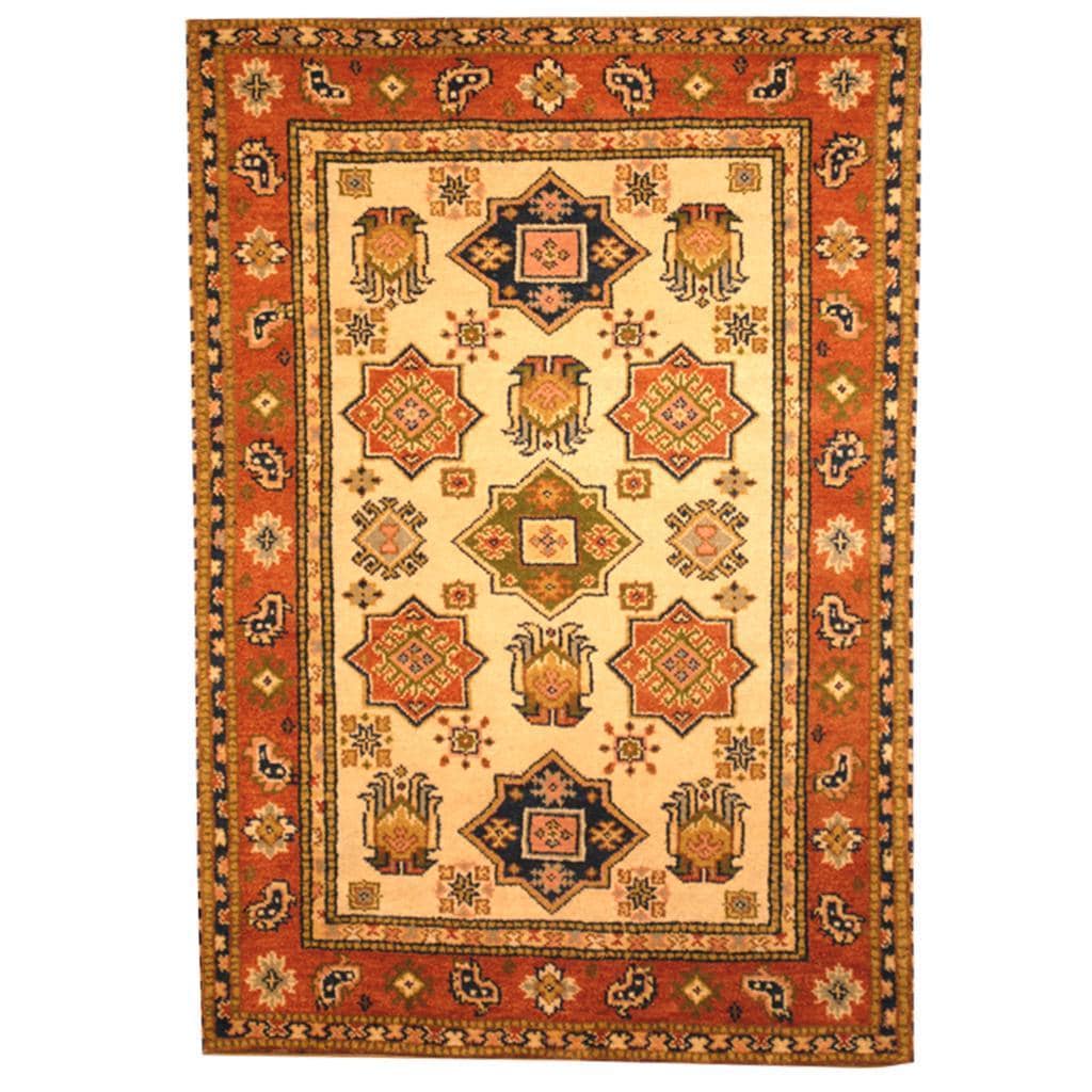 Handmade Herat Oriental Indo Kazak Wool Rug India 4 X 6
