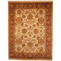 Handmade Herat Oriental Indo Mahal Beige Red Wool Rug India 8 X 106