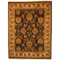 Handmade Herat Oriental Indo Mahal Black Gold Wool Rug India 8 X 106