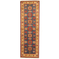 Handmade Herat Oriental Indo Tribal Kazak Blue Ivory Wool Runner India 26 X 8