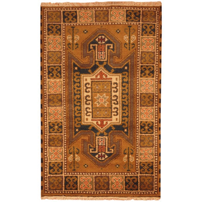 Handmade Herat Oriental Indo Tribal Kazak Wool Rug India 3 X 5