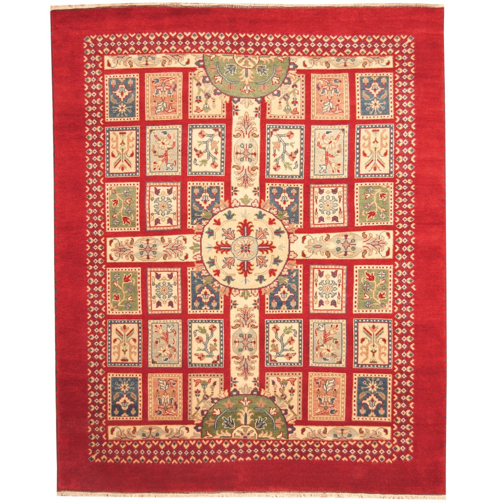 Handmade Herat Oriental Indo Tribal Kazak Wool Rug India 8 X 10