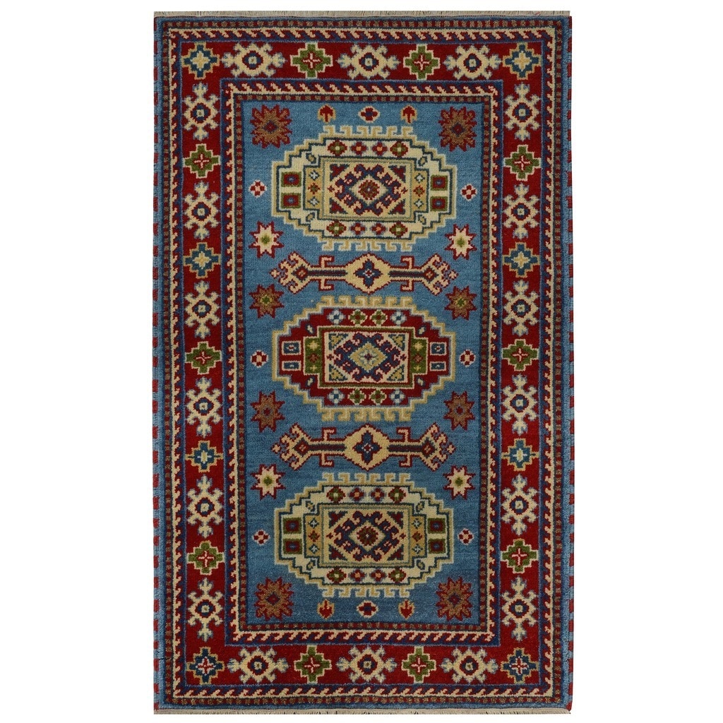 Handmade Herat Oriental Indo Tribal Kazak Wool Rug India 3 X 5