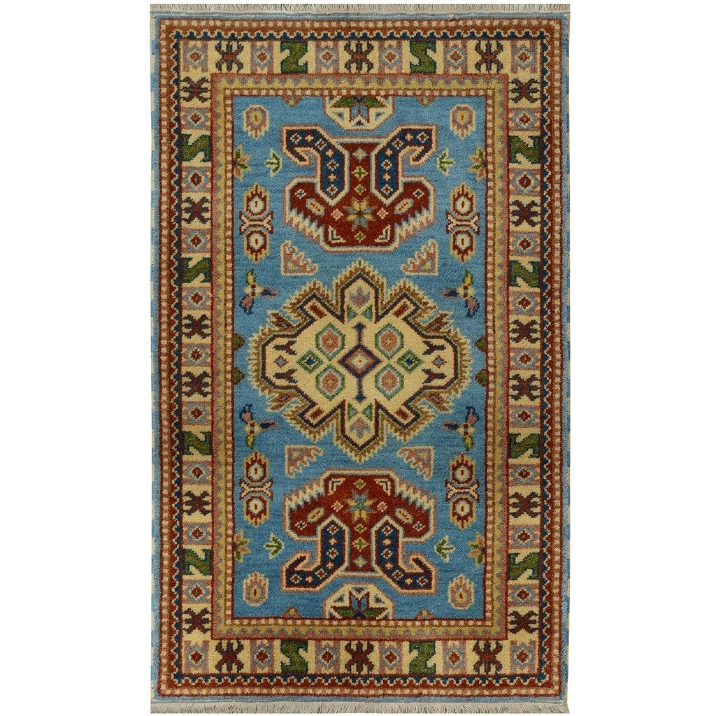 Handmade Herat Oriental Indo Tribal Kazak Wool Rug India 4 X 6
