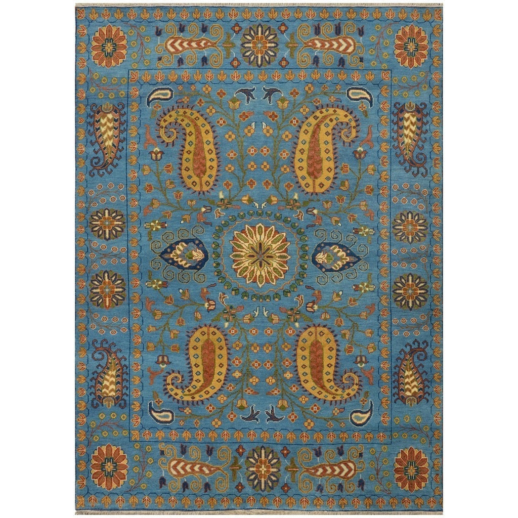 Handmade Herat Oriental Indo Tribal Kazak Wool Rug India 8 X 10