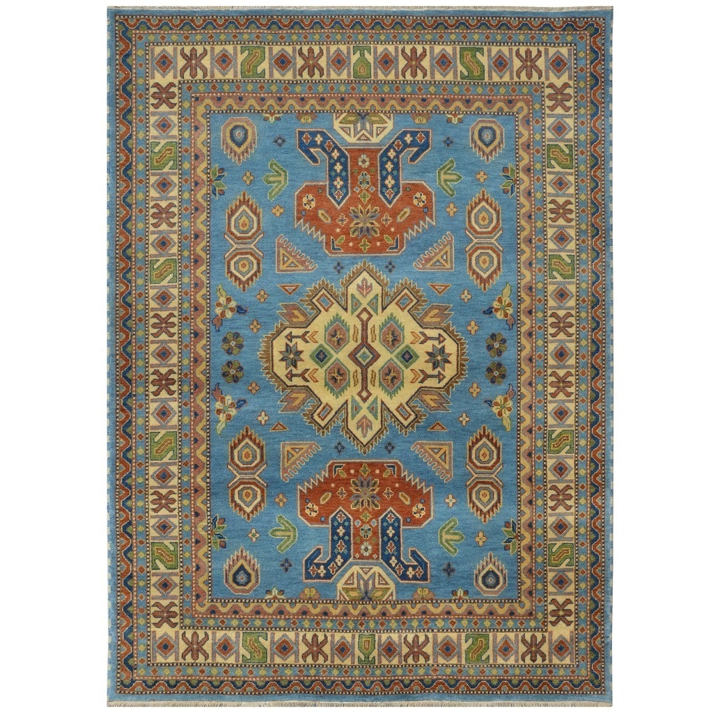 Handmade Herat Oriental Indo Tribal Kazak Wool Rug India 8 X 10