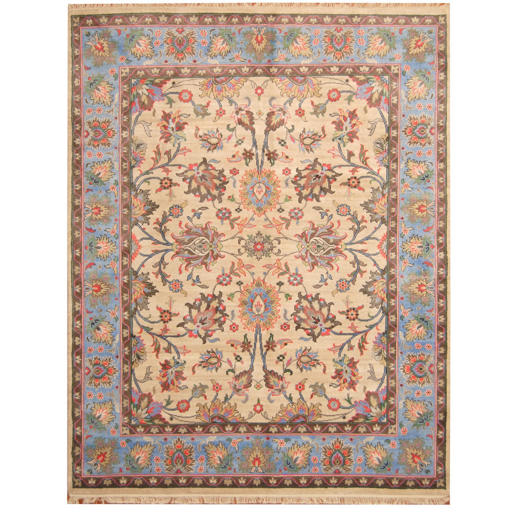 Handmade Herat Oriental Indo Vegetable Dye Oushak Wool Rug India 79 X 910