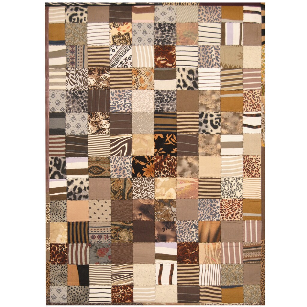 Handmade Herat Oriental Indo Memory Foam Cotton Patchwork Rug India 54 X 76