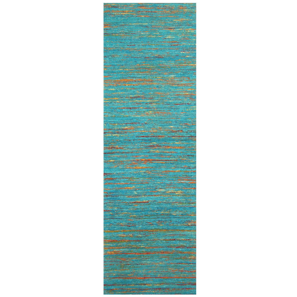 Handmade Herat Oriental Indo Chenille Flatweave Contemporary Runner India 28 X 8