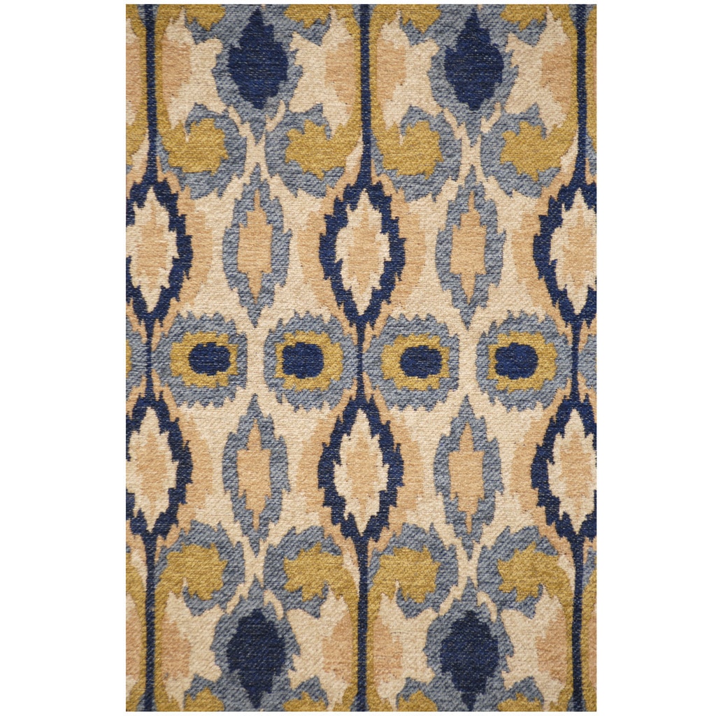 Handmade Herat Oriental Indo Chenille Flatweave Ikat Rug India 24 X 4