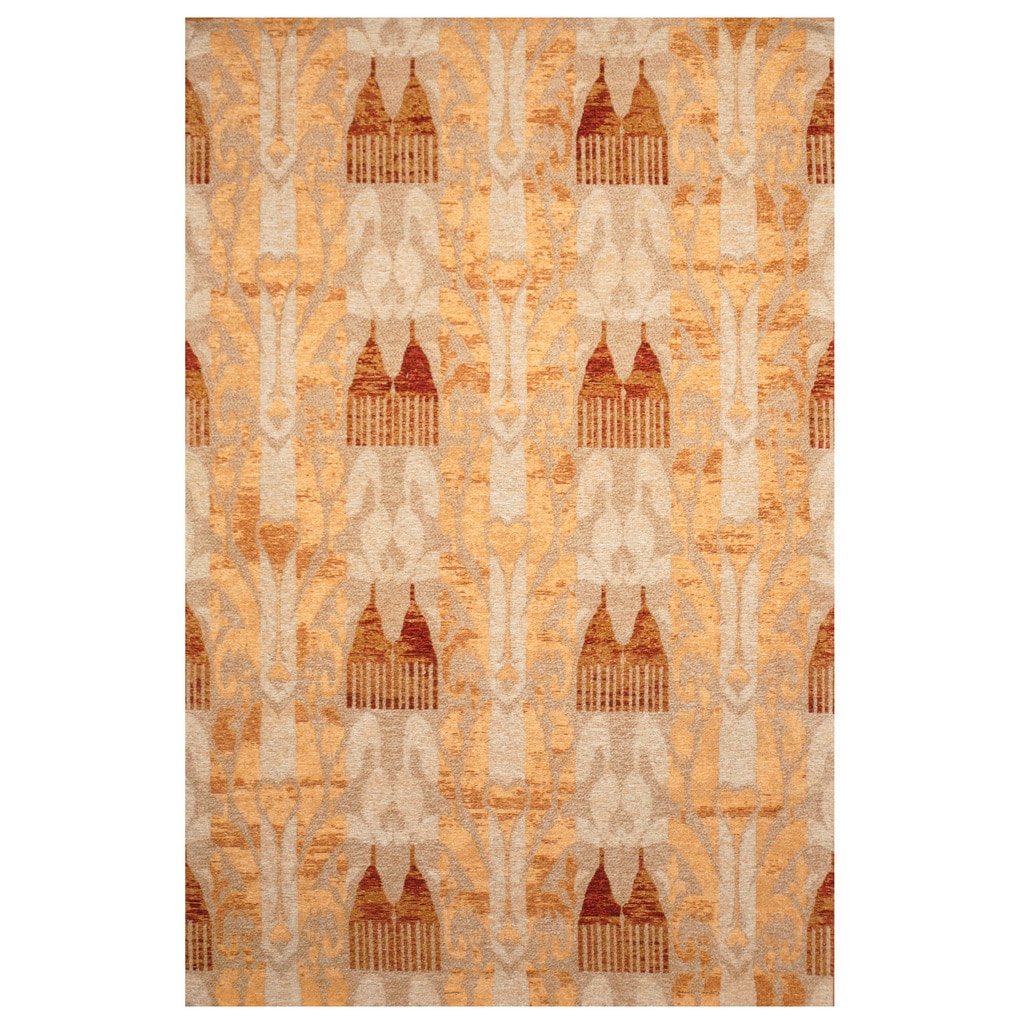 Handmade Herat Oriental Indo Chenille Flatweave Ikat Rug India 4 X 6