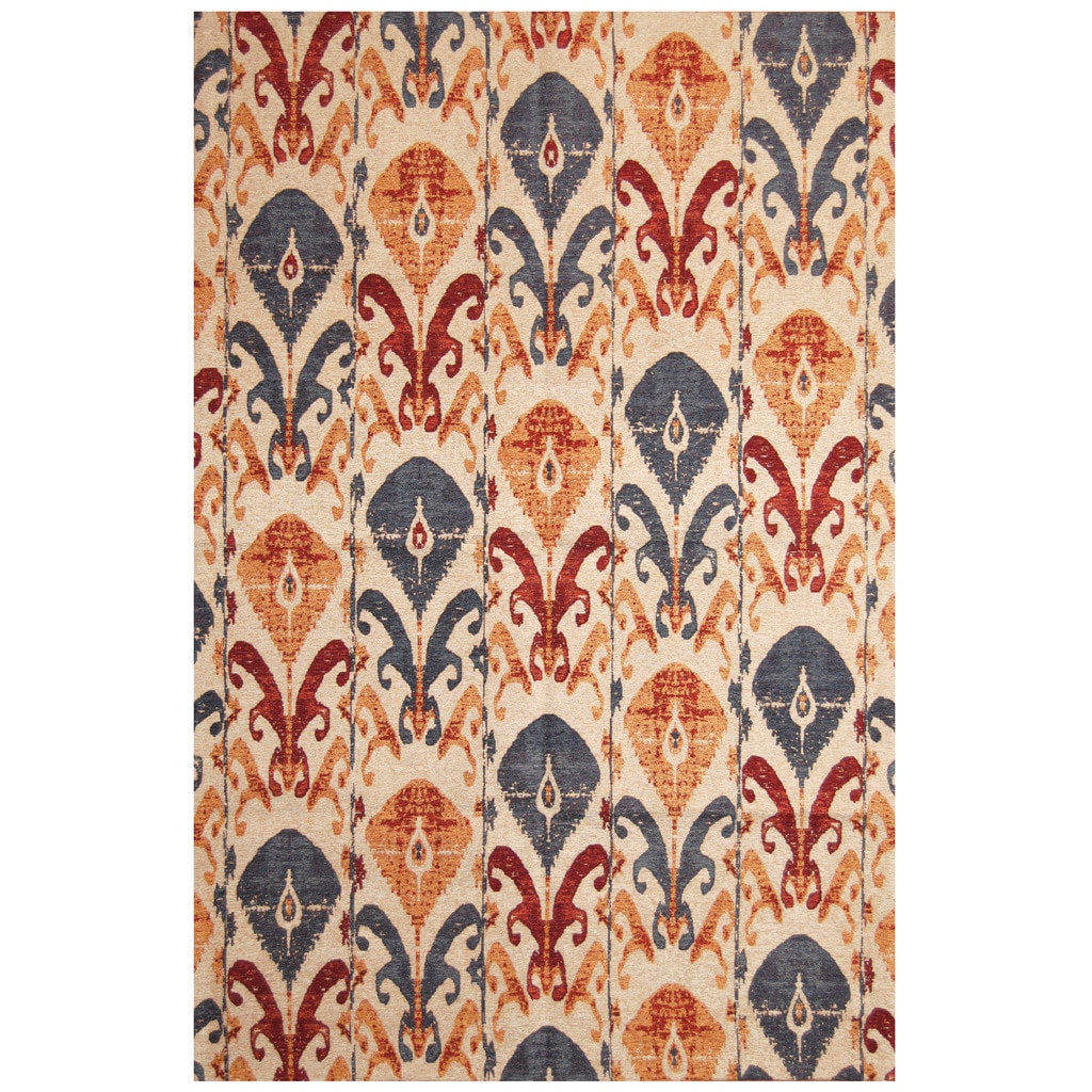 Handmade Herat Oriental Indo Chenille Flatweave Ikat Rug India 66 X 96