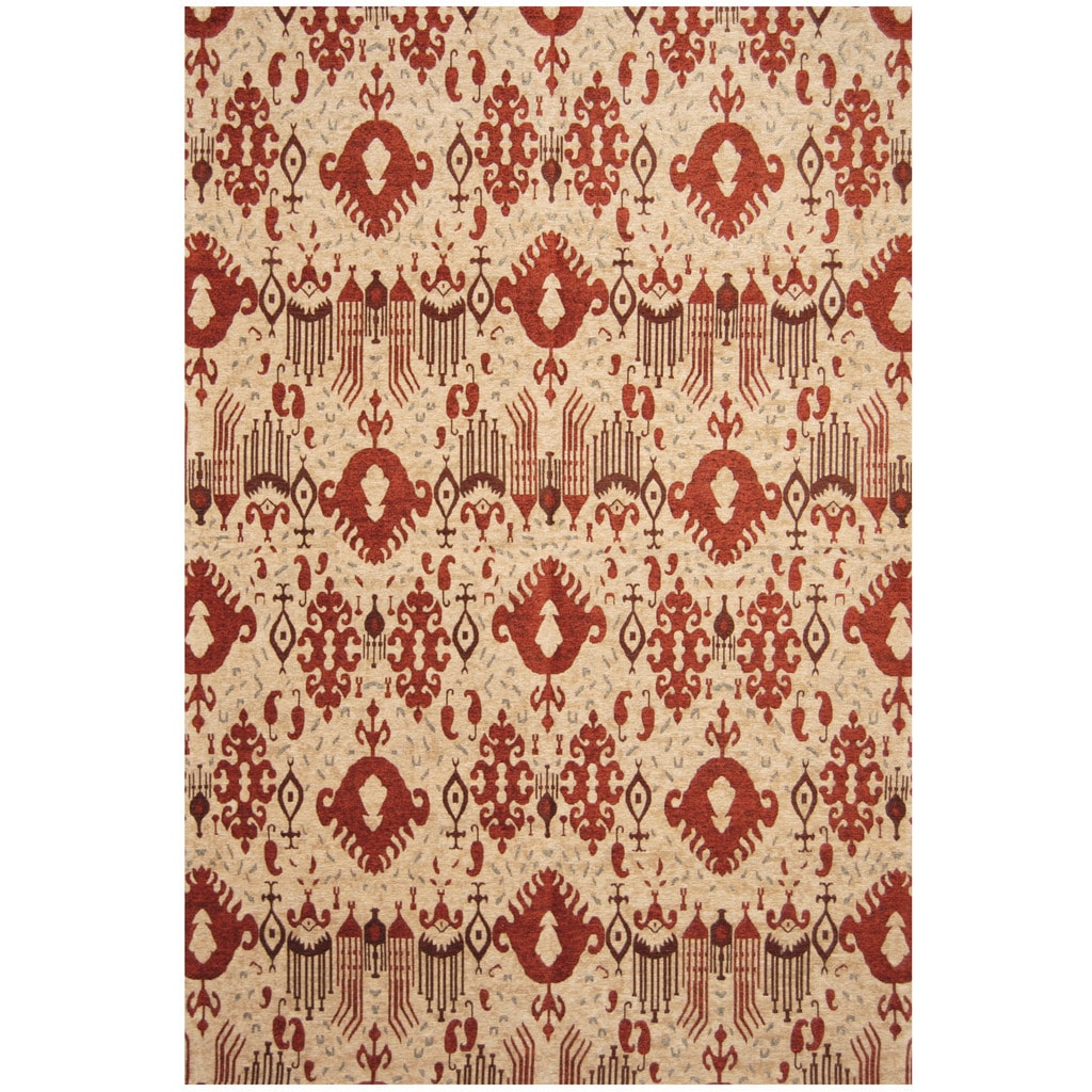 Handmade Herat Oriental Indo Chenille Flatweave Ikat Rug India 66 X 96