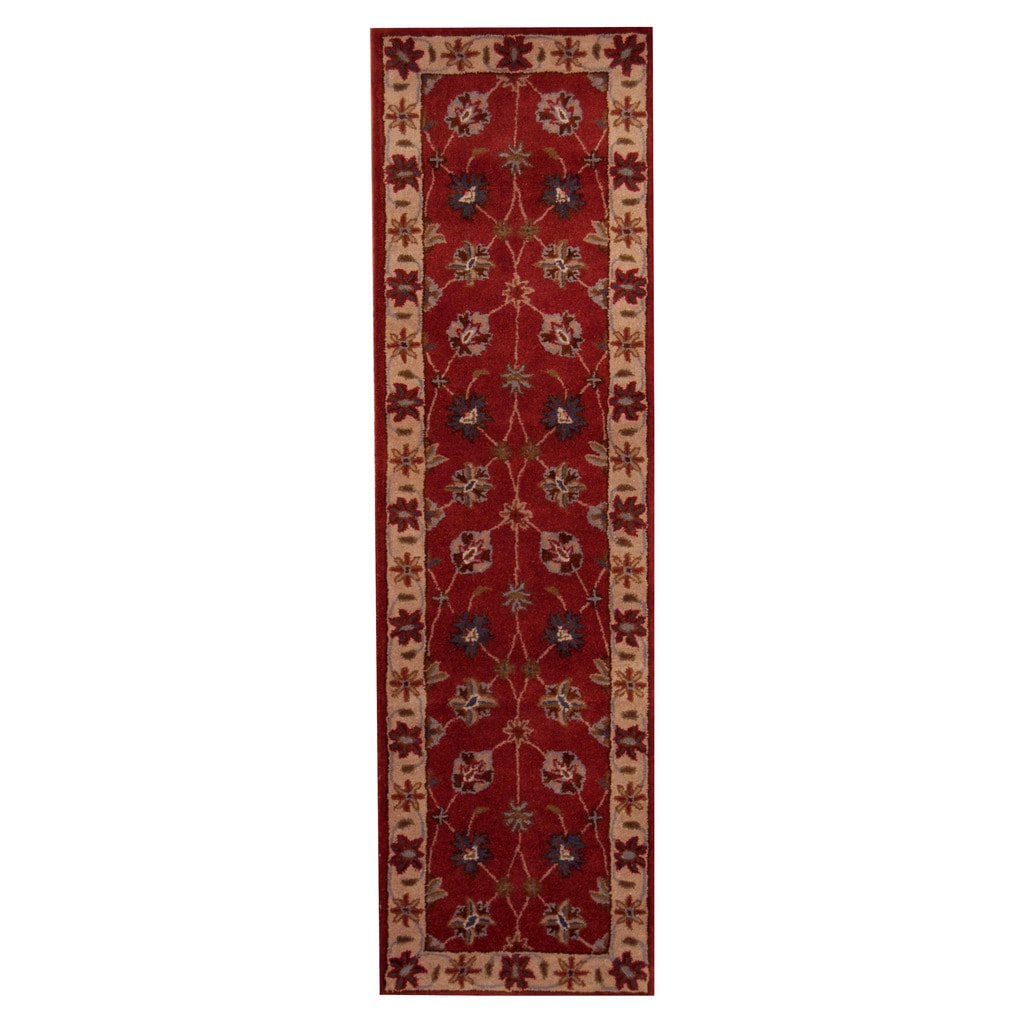 Handmade Herat Oriental Indo Mahal Wool Runner India 24 X 8